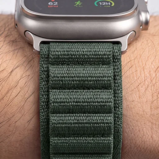  Apple Watch 8/9/10/11/12/SE/Ultra (44/45/46/49 mm) Tech-Protect Nylon Pro óraszíj, katonai zöld - 7