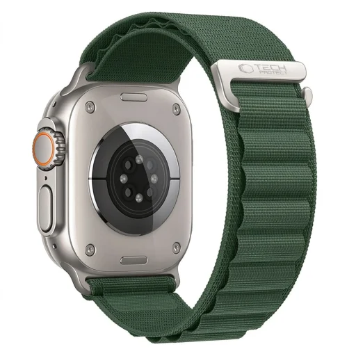  Apple Watch 8/9/10/11/12/SE/Ultra (44/45/46/49 mm) Tech-Protect Nylon Pro óraszíj, katonai zöld - 1