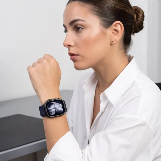  Apple Watch 8/9/10/11/12/SE/Ultra (44/45/46/49 mm) sötétkék Tech-Protect NylonLoop tépőzáras szíj - 7