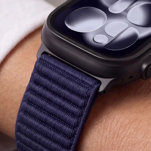  Apple Watch 8/9/10/11/12/SE/Ultra (44/45/46/49 mm) sötétkék Tech-Protect NylonLoop tépőzáras szíj - 9