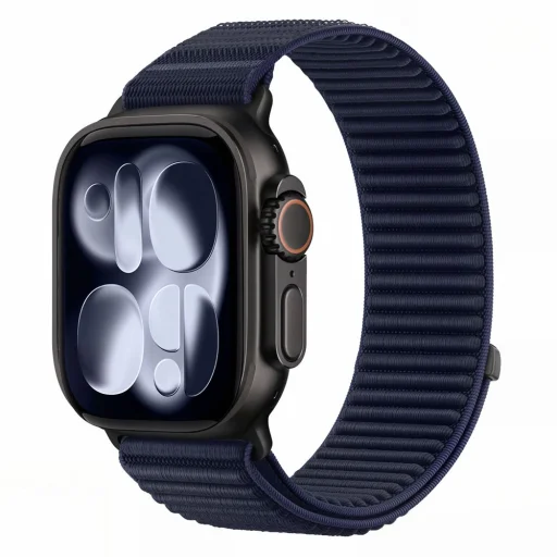  Apple Watch 8/9/10/11/12/SE/Ultra (44/45/46/49 mm) sötétkék Tech-Protect NylonLoop tépőzáras szíj - 1