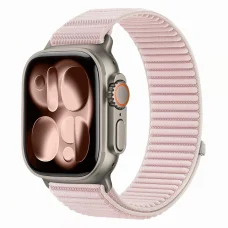  Apple Watch 8/9/10/11/12/SE/Ultra (44/45/46/49 mm) Tech-Protect NylonLoop fonott nejlon óraszíj, púderrózsaszín