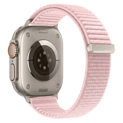  Apple Watch 8/9/10/11/12/SE/Ultra (44/45/46/49 mm) Tech-Protect NylonLoop fonott nejlon óraszíj, púderrózsaszín - 2