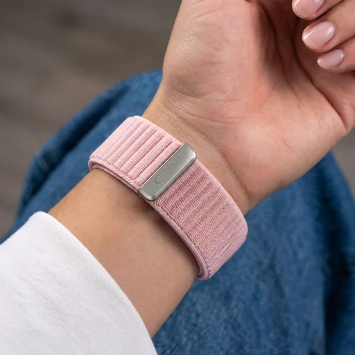  Apple Watch 8/9/10/11/12/SE/Ultra (44/45/46/49 mm) Tech-Protect NylonLoop fonott nejlon óraszíj, púderrózsaszín - 5