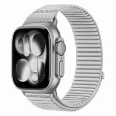  Apple Watch 8/9/10/11/SE/Ultra 44/45/46/49 mm Tech-Protect NylonLoop tépőzáras óraszíj, világosszürke