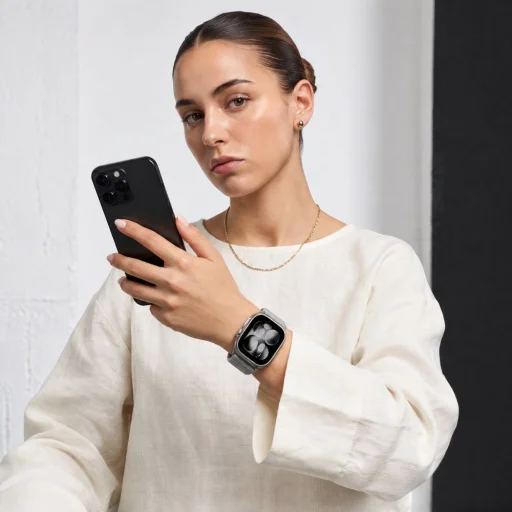  Apple Watch 8/9/10/11/SE/Ultra 44/45/46/49 mm Tech-Protect NylonLoop tépőzáras óraszíj, világosszürke - 4