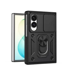  Samsung Galaxy Z Fold 8 fekete hibrid védőtok gyűrűs tartóval