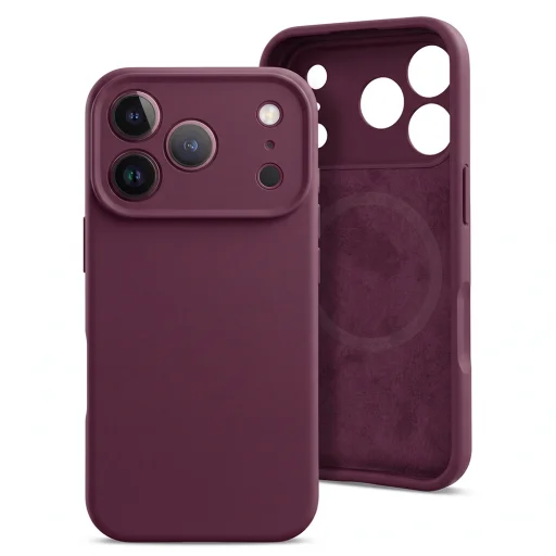  iPhone 18 Pro Max és iPhone 17 Pro Max bordó MagColor Pure Case szilikontok - 1
