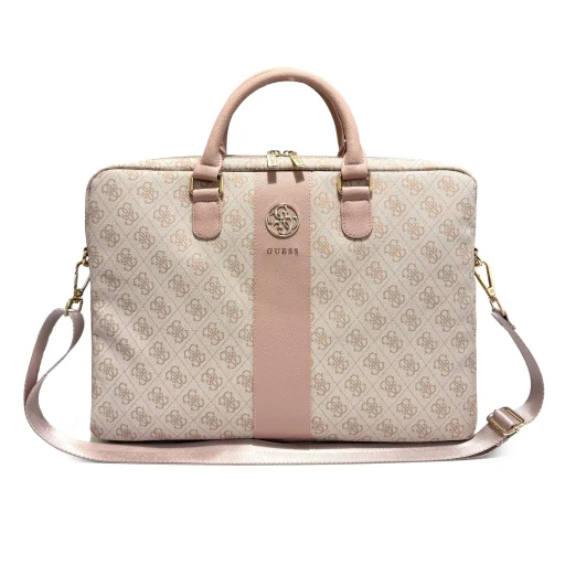 Guess PU 4G Stripe Metal Logo rózsaszín laptoptáska, 14" - 1