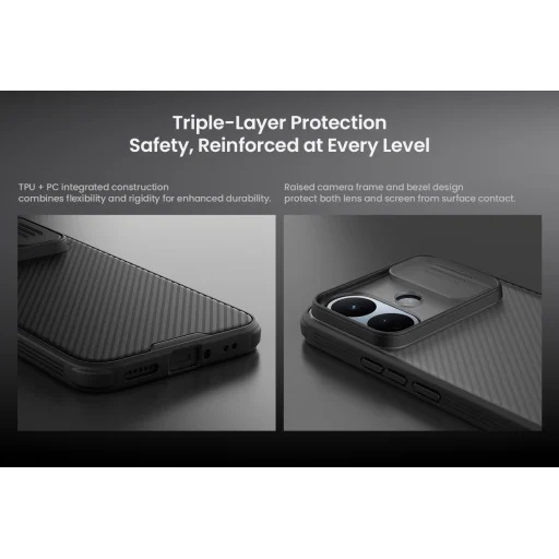  Xiaomi Redmi Note 17 Pro 5G fekete Nillkin CamShield PRO tok - 5