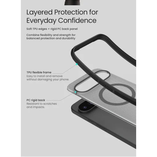  Google Pixel 11 Pro átlátszó fekete Nillkin Super Frosted PRO Magnetic mágneses hátlap - 6