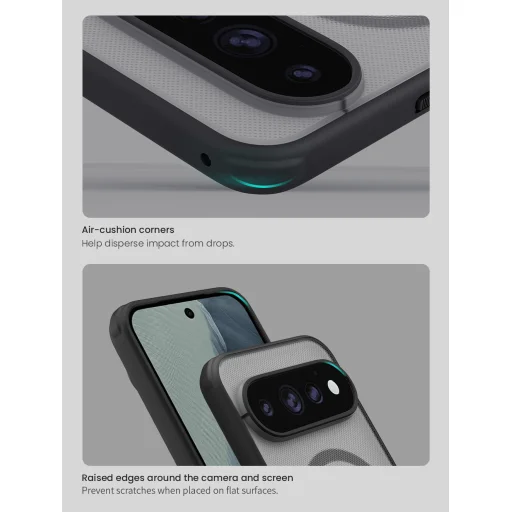  Google Pixel 11 Pro átlátszó fekete Nillkin Super Frosted PRO Magnetic mágneses hátlap - 7