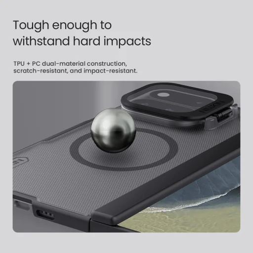  Google Pixel 11 Pro Fold fekete Nillkin Super Frosted Prop Magnetic hátlap - 5