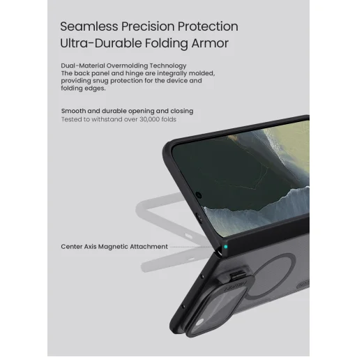  Google Pixel 11 Pro Fold fekete Nillkin Super Frosted Prop Magnetic hátlap - 8