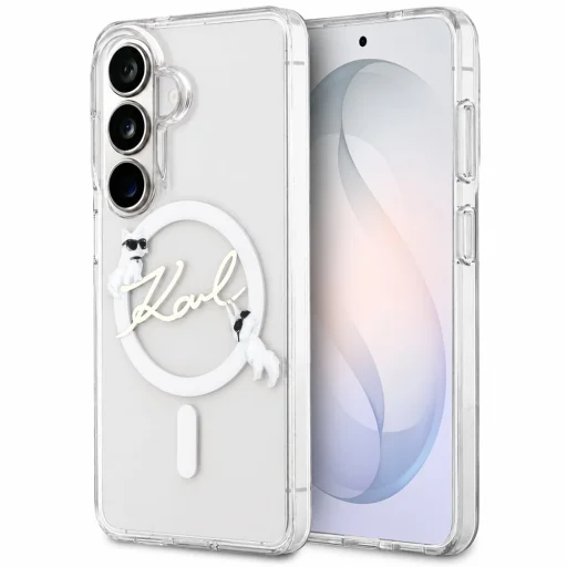  Samsung Galaxy S26 FE átlátszó Karl Lagerfeld IML Choupette és Karl feliratos MagSafe tok (KLHMS26FE5HKSCAH) - 1
