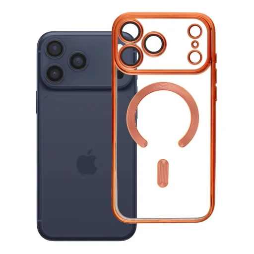  iPhone 18 Pro Max / iPhone 17 Pro Max Electro Mag Cover átlátszó tok narancssárga részletekkel, MagSafe-kompatibilis - 1