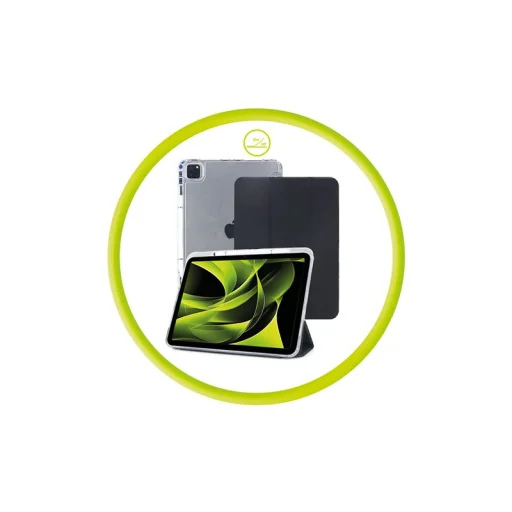  iPad Pro 13" (M5 2025/M4 2024) Mobile Origin Easy táblagéptok, fekete/átlátszó - 10