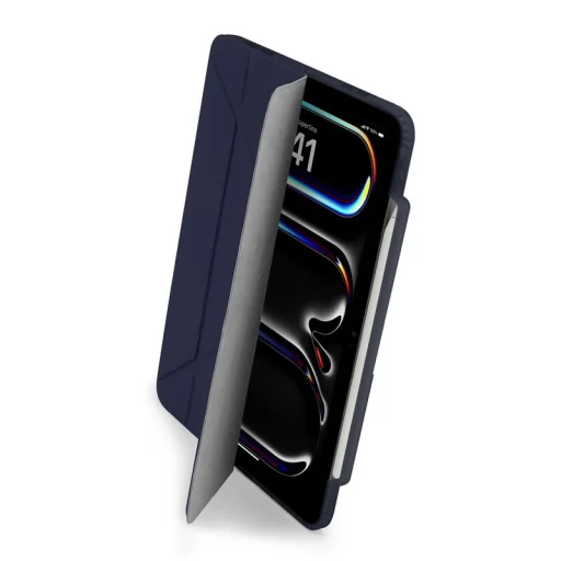  Apple iPad Pro 13 (2024, 2025) Pipetto Origami No3 tok Apple Pencil-tartóval, sötétkék - 1