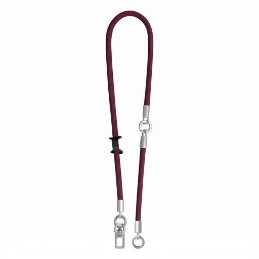 Tech-Protect C10S Rope vállon átvethető és csuklópánt szett, bordó/titánszínű - 4