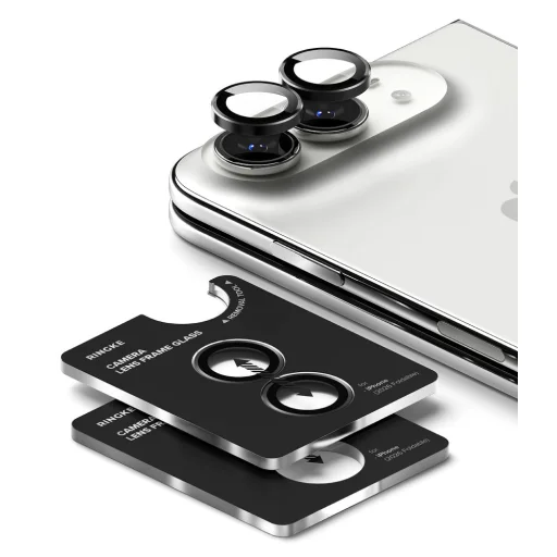  Apple iPhone Duo Ringke Camera Frame Protector kameravédő, fekete, 2 készlet - 3