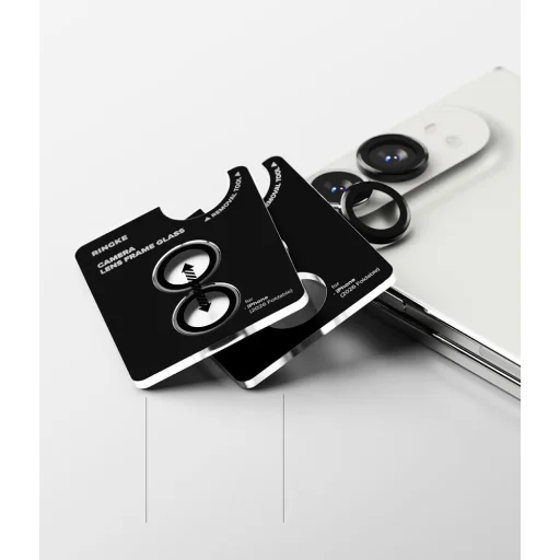  Apple iPhone Duo Ringke Camera Frame Protector kameravédő, fekete, 2 készlet - 6
