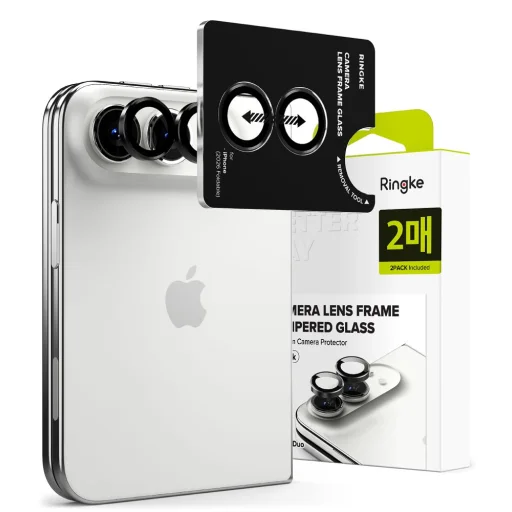  Apple iPhone Duo Ringke Camera Frame Protector kameravédő, fekete, 2 készlet - 1