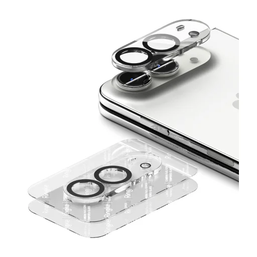  Apple iPhone Duo Ringke Camera Full Cover 9H edzett üveg kameravédő, fekete, 2 db - 3