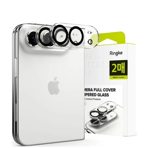  Apple iPhone Duo Ringke Camera Full Cover 9H edzett üveg kameravédő, fekete, 2 db - 1