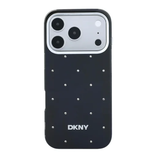  iPhone 18 Pro Max fekete DKNY strasszköves PC/TPU MagSafe tok - 3