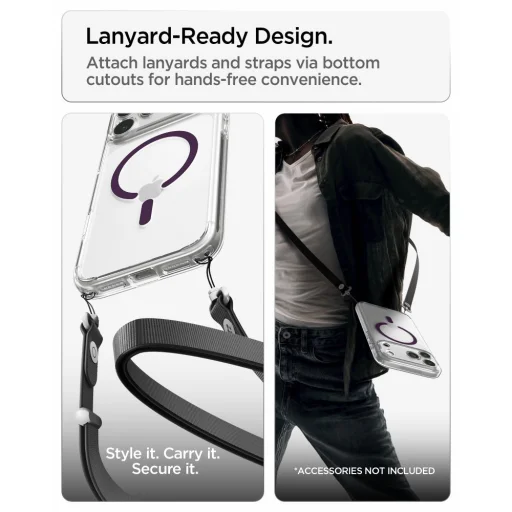  Apple iPhone 17 Pro / 18 Pro átlátszó-bordó Spigen Ultra Hybrid MagSafe tok - 15