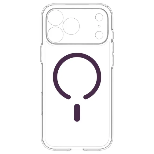  Apple iPhone 17 Pro / 18 Pro átlátszó-bordó Spigen Ultra Hybrid MagSafe tok - 5