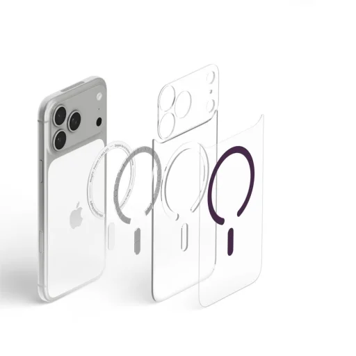  Apple iPhone 17 Pro / 18 Pro átlátszó-bordó Spigen Ultra Hybrid MagSafe tok - 7