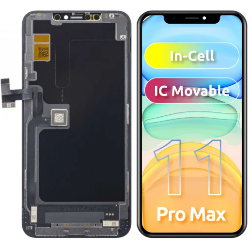 JK LCD-kijelzőmodul Apple iPhone 11 Pro Max készülékhez, In-Cell IC-változat, fekete - 1