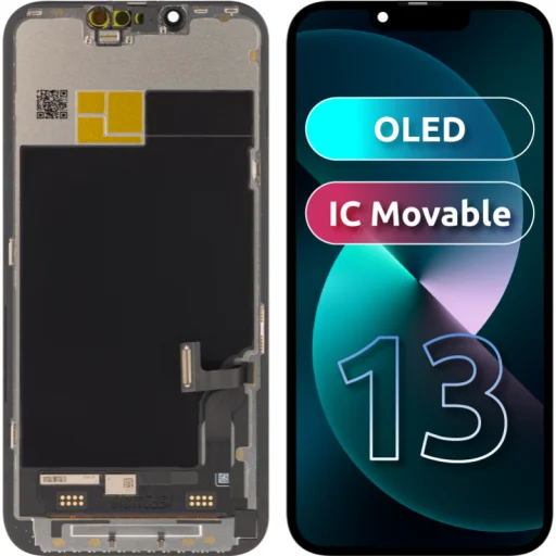 JK LCD kijelzőmodul Apple iPhone 13-hoz, OLED IC-változat, fekete - 1