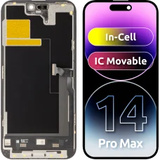 JK LCD-kijelzőmodul Apple iPhone 14 Pro Max készülékhez, In-Cell IC-változat, fekete