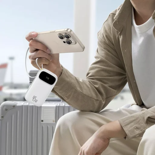 Baseus EnerFill FC31 Qpow 3 külső akkumulátor, 20 000 mAh, 45 W, fehér - 4
