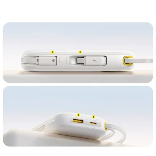 Baseus EnerFill FC31 Qpow 3 külső akkumulátor, 20 000 mAh, 45 W, fehér - 6