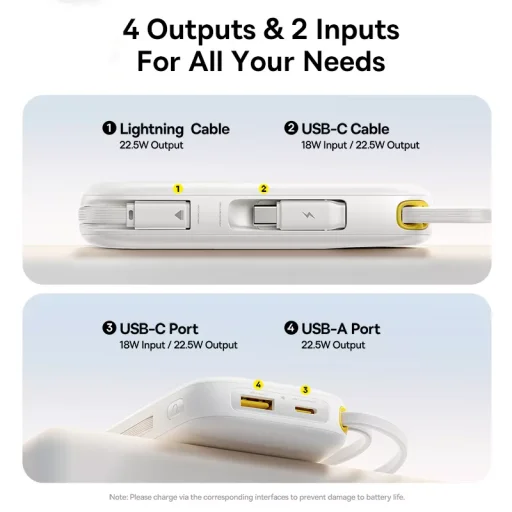 Baseus EnerFill FC31 10000 mAh, 22,5 W külső akkumulátor, fehér – P10082106213-00 - 5
