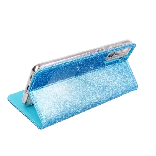 SAMSUNG A72 4G Forcell Shining flitteres fliptok világoskék - 5