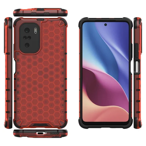 Xiaomi Redmi K40 Pro+ / K40 Pro / K40 / Poco F3 Honeycomb armor TPU tok piros - 3