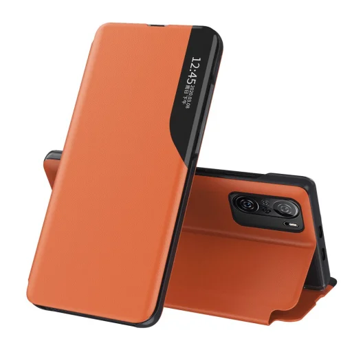 Xiaomi Redmi K40 Pro+ / K40 Pro / K40 / Poco F3 Eco Leather View Case intelligens fliptok narancssárga - 1