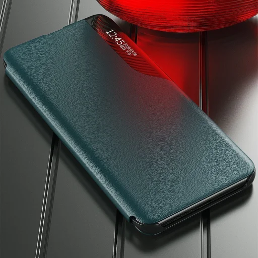 Xiaomi Redmi Note 10 Pro Eco Leather View Case intelligens fliptok piros - 8