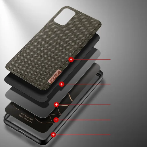 Xiaomi Redmi Note 10 Pro Dux Ducis Fino nylon bevonatú tok zöld - 2