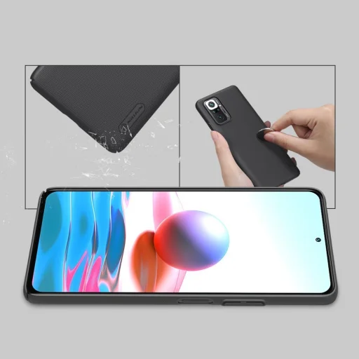 Xiaomi Redmi Note 10 Pro Nillkin Super Frosted tok + kihajtható támaszték fekete - 10