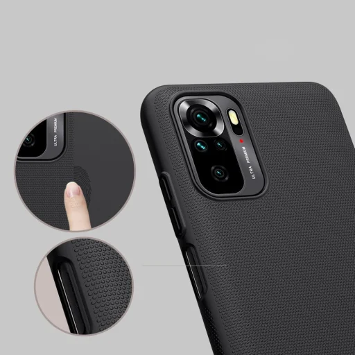 Xiaomi Redmi Note 10 / Redmi Note 10S Super Frosted tok + kihajtható támaszték fekete - 12