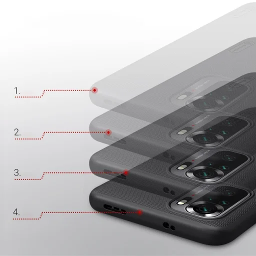 Xiaomi Redmi Note 10 / Redmi Note 10S Super Frosted tok + kihajtható támaszték fekete - 13