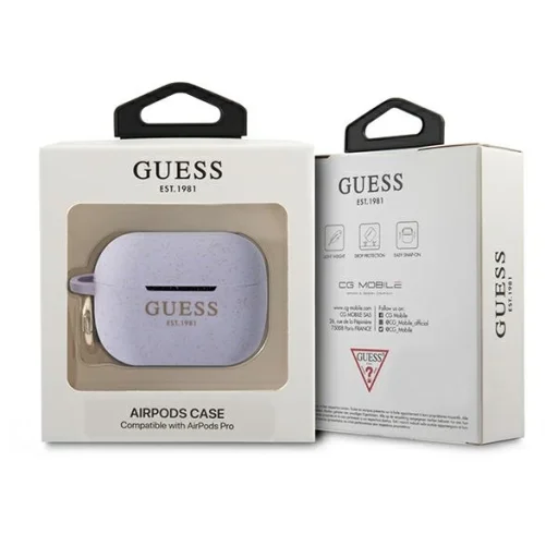 Guess GUAPSGGEU Silicone Glitter AirPods Pro 1/2 tok lila - 3