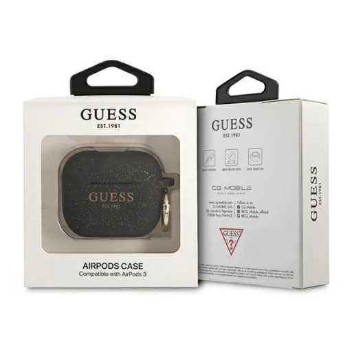Guess GUA3SGGEK Silicone Glitter AirPods 3 tok fekete - 3
