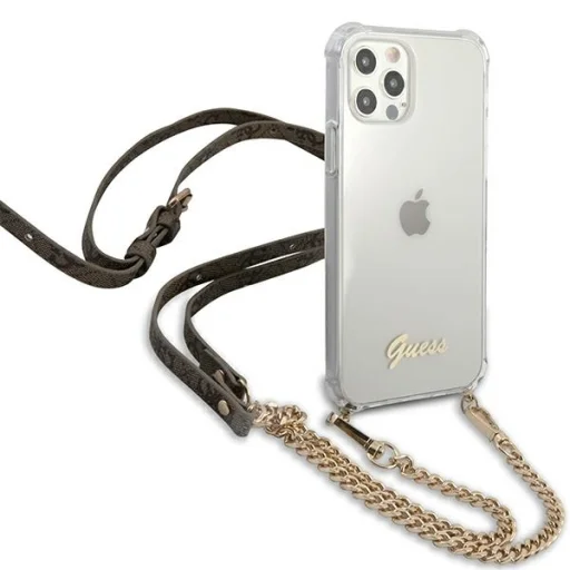 iPhone 12/ 12 Pro Guess GUHCP12MKC4GSGO Gold Chain tok lánccal átlátszó - 4