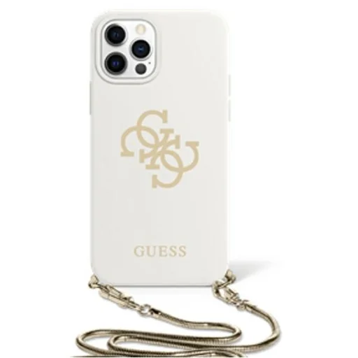iPhone 12/ 12 Pro Guess 4G GUHCP12MLSC4GWH Gold Chain tok lánccal fehér - 1
